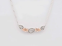 14 kt white gold necklace with 1.33 ctspendant with lab grown diamond - afbeelding 1 van  7