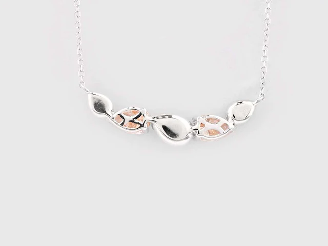 14 kt white gold necklace with 1.33 ctspendant with lab grown diamond - afbeelding 3 van  7