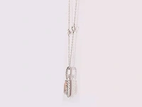 14 kt white gold necklace with pendant with 1.77 cts lab grown diamond - afbeelding 3 van  8
