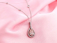 14 kt white gold necklace with pendant with 1.77 cts lab grown diamond - afbeelding 7 van  8