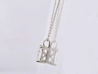 14 kt white gold pendant with 2.0 cts emerald lab grown diamond - afbeelding 4 van  8