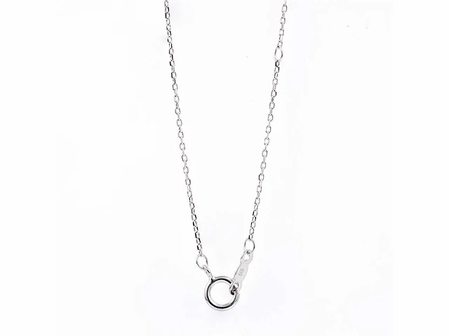 14 kt white gold pendant with 2.0 cts emerald lab grown diamond - afbeelding 6 van  8