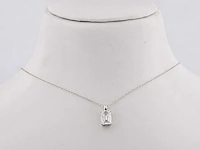 14 kt white gold pendant with 2.0 cts emerald lab grown diamond - afbeelding 7 van  8