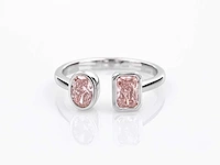 14 kt white gold ring with 1.07cts pink fancy coloured lab grown diamond (size-eu-54) - afbeelding 1 van  8