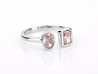 14 kt white gold ring with 1.07cts pink fancy coloured lab grown diamond (size-eu-54) - afbeelding 2 van  8