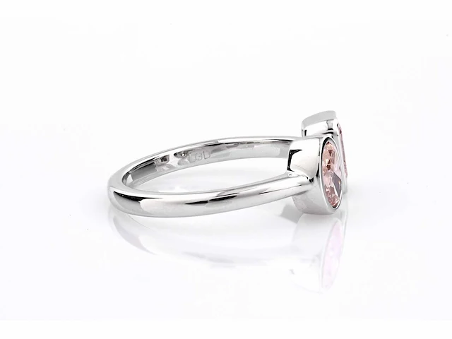 14 kt white gold ring with 1.07cts pink fancy coloured lab grown diamond (size-eu-54) - afbeelding 3 van  8