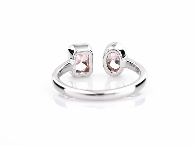14 kt white gold ring with 1.07cts pink fancy coloured lab grown diamond (size-eu-54) - afbeelding 4 van  8