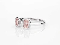 14 kt white gold ring with 1.07cts pink fancy coloured lab grown diamond (size-eu-54) - afbeelding 5 van  8