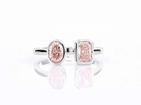 14 kt white gold ring with 1.07cts pink fancy coloured lab grown diamond (size-eu-54) - afbeelding 6 van  8