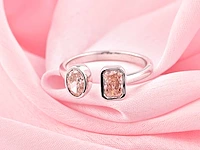 14 kt white gold ring with 1.07cts pink fancy coloured lab grown diamond (size-eu-54) - afbeelding 7 van  8