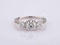 14 kt white gold ring with 1.74 cts lab grown diamond( size -eu-54) - afbeelding 5 van  7