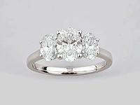 14 kt white gold ring with 2.0 cts lab grown diamond( size -eu-54) - afbeelding 1 van  9
