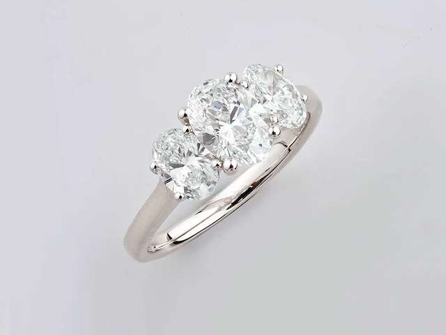 14 kt white gold ring with 2.0 cts lab grown diamond( size -eu-54) - afbeelding 2 van  9