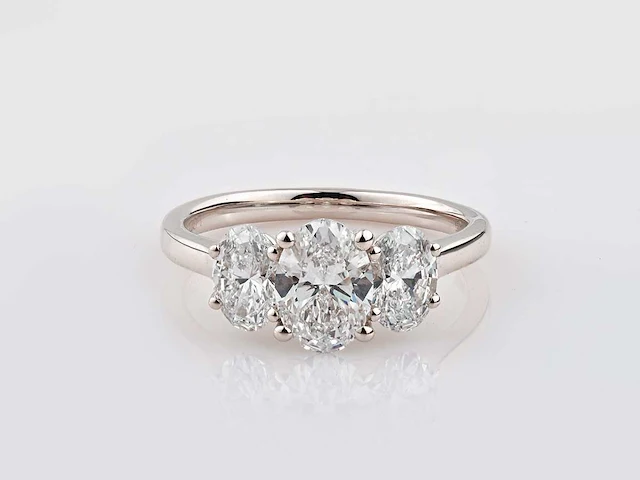 14 kt white gold ring with 2.0 cts lab grown diamond( size -eu-54) - afbeelding 3 van  9