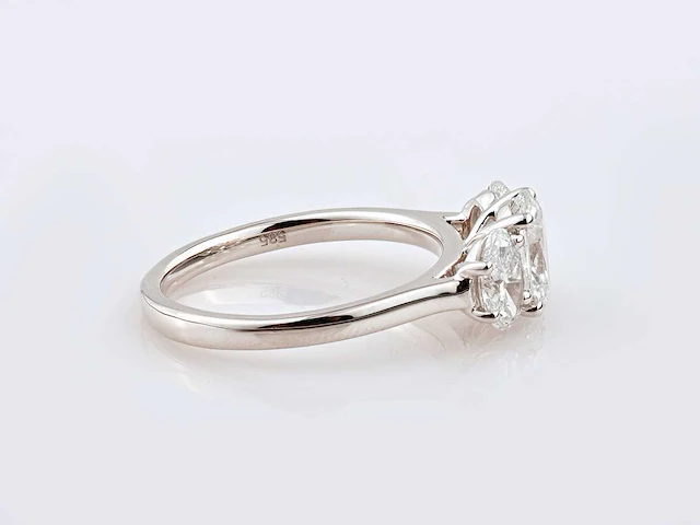 14 kt white gold ring with 2.0 cts lab grown diamond( size -eu-54) - afbeelding 5 van  9