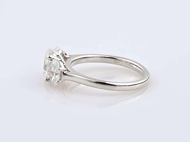 14 kt white gold ring with 2.0 cts lab grown diamond( size -eu-54) - afbeelding 7 van  9