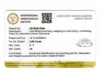 14 kt white gold ring with 2.0 cts lab grown diamond( size -eu-54) - afbeelding 9 van  9