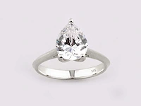 14 kt white gold ring with 2.0 cts lab grown diamond (size-eu-54) - afbeelding 1 van  9