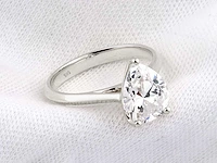 14 kt white gold ring with 2.0 cts lab grown diamond (size-eu-54) - afbeelding 2 van  9