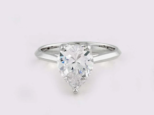 14 kt white gold ring with 2.0 cts lab grown diamond (size-eu-54) - afbeelding 8 van  9