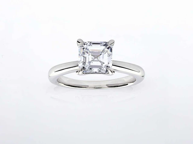 14 kt white gold ring with 2.0 cts lab grown diamond (size-eu-54) - afbeelding 1 van  7