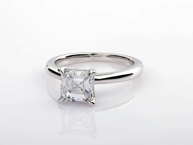 14 kt white gold ring with 2.0 cts lab grown diamond (size-eu-54) - afbeelding 2 van  7