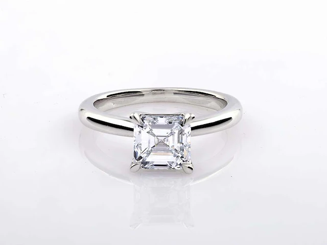 14 kt white gold ring with 2.0 cts lab grown diamond (size-eu-54) - afbeelding 6 van  7
