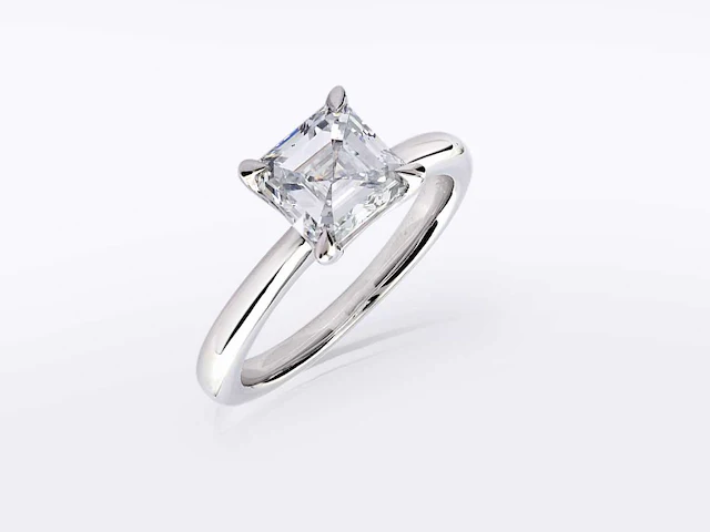 14 kt white gold ring with 2.0 cts lab grown diamond (size-eu-54) - afbeelding 7 van  7