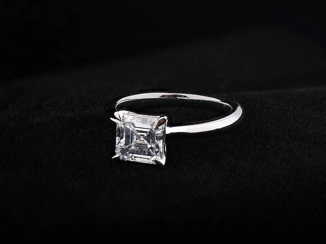 14 kt white gold ring with 2.0 cts lab grown diamond (size-eu-54) - afbeelding 5 van  7