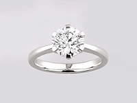 14 kt white gold ring with 2.0 cts round lab grown diamond (size-eu-54) - afbeelding 1 van  8