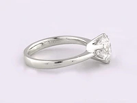 14 kt white gold ring with 2.0 cts round lab grown diamond (size-eu-54) - afbeelding 2 van  8