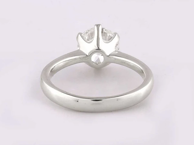 14 kt white gold ring with 2.0 cts round lab grown diamond (size-eu-54) - afbeelding 3 van  8