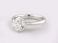 14 kt white gold ring with 2.0 cts round lab grown diamond (size-eu-54) - afbeelding 4 van  8
