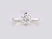 14 kt white gold ring with 2.0 cts round lab grown diamond (size-eu-54) - afbeelding 5 van  8
