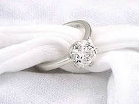 14 kt white gold ring with 2.0 cts round lab grown diamond (size-eu-54) - afbeelding 6 van  8