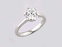 14 kt white gold ring with 2.0 cts round lab grown diamond (size-eu-54) - afbeelding 7 van  8