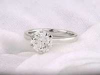 14 kt white gold ring with 2.0 cts round lab grown diamond (size-eu-54) - afbeelding 8 van  8