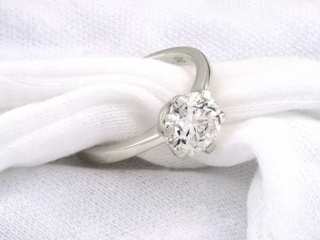 14 kt white gold ring with 2.0 cts round lab grown diamond (size-eu-54) - afbeelding 6 van  8
