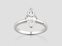 14 kt white gold ring with 2.01cts lab grown diamond - afbeelding 1 van  7