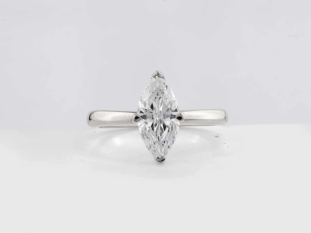 14 kt white gold ring with 2.01cts lab grown diamond - afbeelding 2 van  7