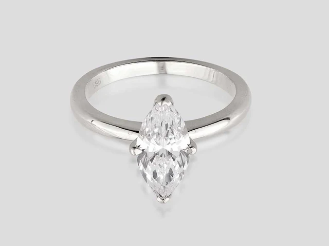 14 kt white gold ring with 2.01cts lab grown diamond - afbeelding 4 van  7