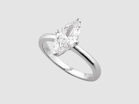 14 kt white gold ring with 2.01cts lab grown diamond - afbeelding 6 van  7