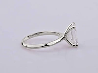 14 kt white gold ring with 3.0 cts emerald cut lab grown diamond (size-eu-54) - afbeelding 4 van  8