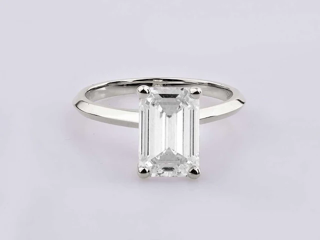 14 kt white gold ring with 3.0 cts lab grown diamond (size-eu-54) - afbeelding 3 van  9