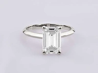 14 kt white gold ring with 3.0 cts lab grown diamond (size-eu-54) - afbeelding 3 van  9