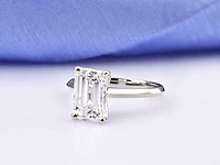 14 kt white gold ring with 3.0 cts lab grown diamond (size-eu-54) - afbeelding 8 van  9
