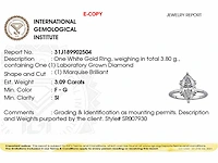 14 kt white gold ring with 3.09 cts lab grown diamond (size-eu-54) - afbeelding 2 van  10