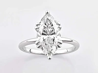 14 kt white gold ring with 3.09 cts lab grown diamond (size-eu-54) - afbeelding 1 van  10