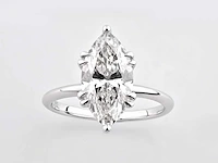 14 kt white gold ring with 3.09 cts lab grown diamond (size-eu-54) - afbeelding 4 van  10
