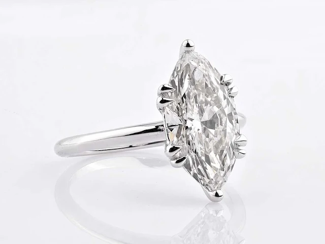 14 kt white gold ring with 3.09 cts lab grown diamond (size-eu-54) - afbeelding 6 van  10